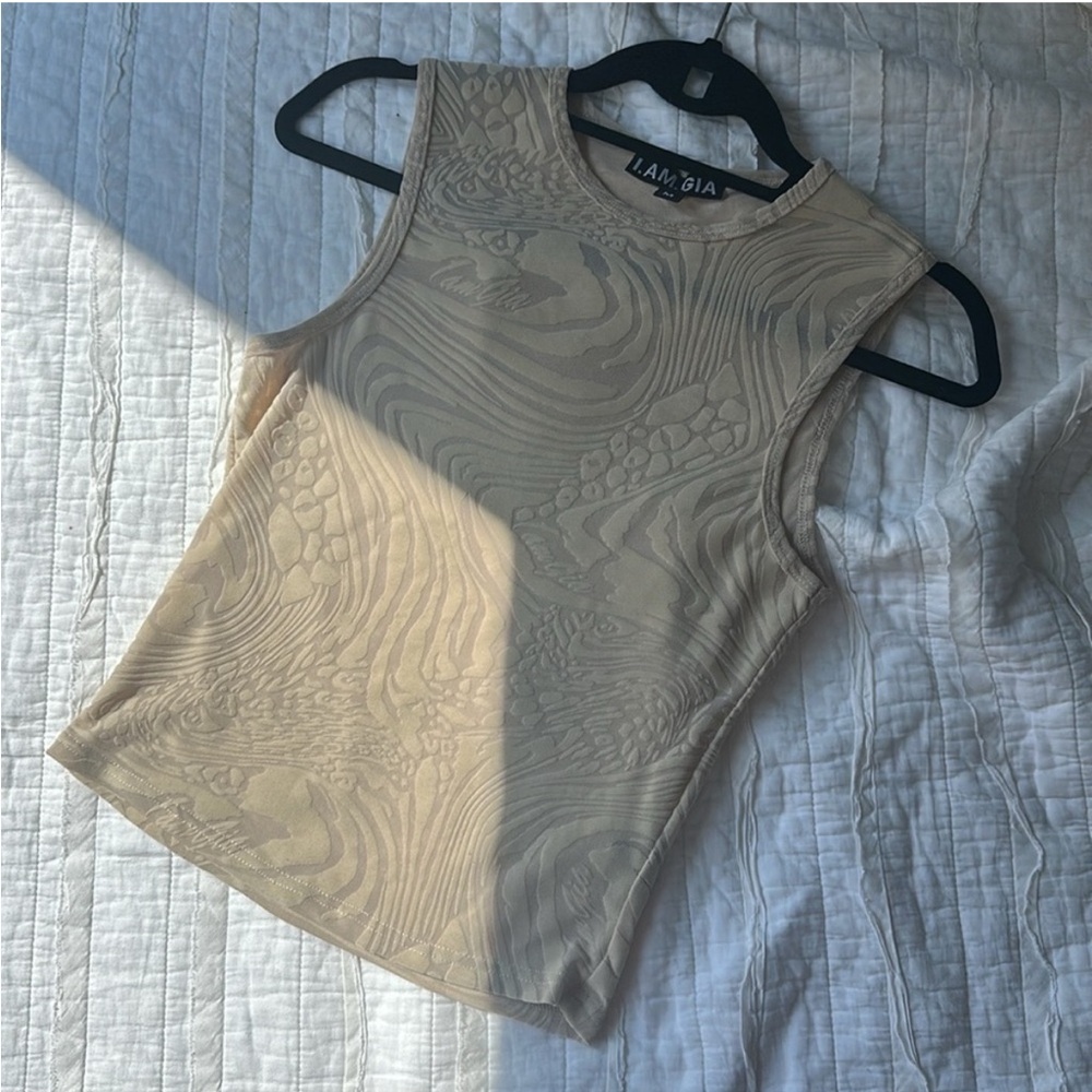 Mesh burnout :TOP - I.AM.GIA  burnout AMINA top Nude Medium